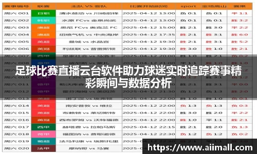 足球比赛直播云台软件助力球迷实时追踪赛事精彩瞬间与数据分析