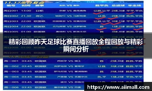 精彩回顾昨天足球比赛直播回放全程回放与精彩瞬间分析