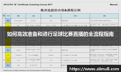 如何高效准备和进行足球比赛直播的全流程指南